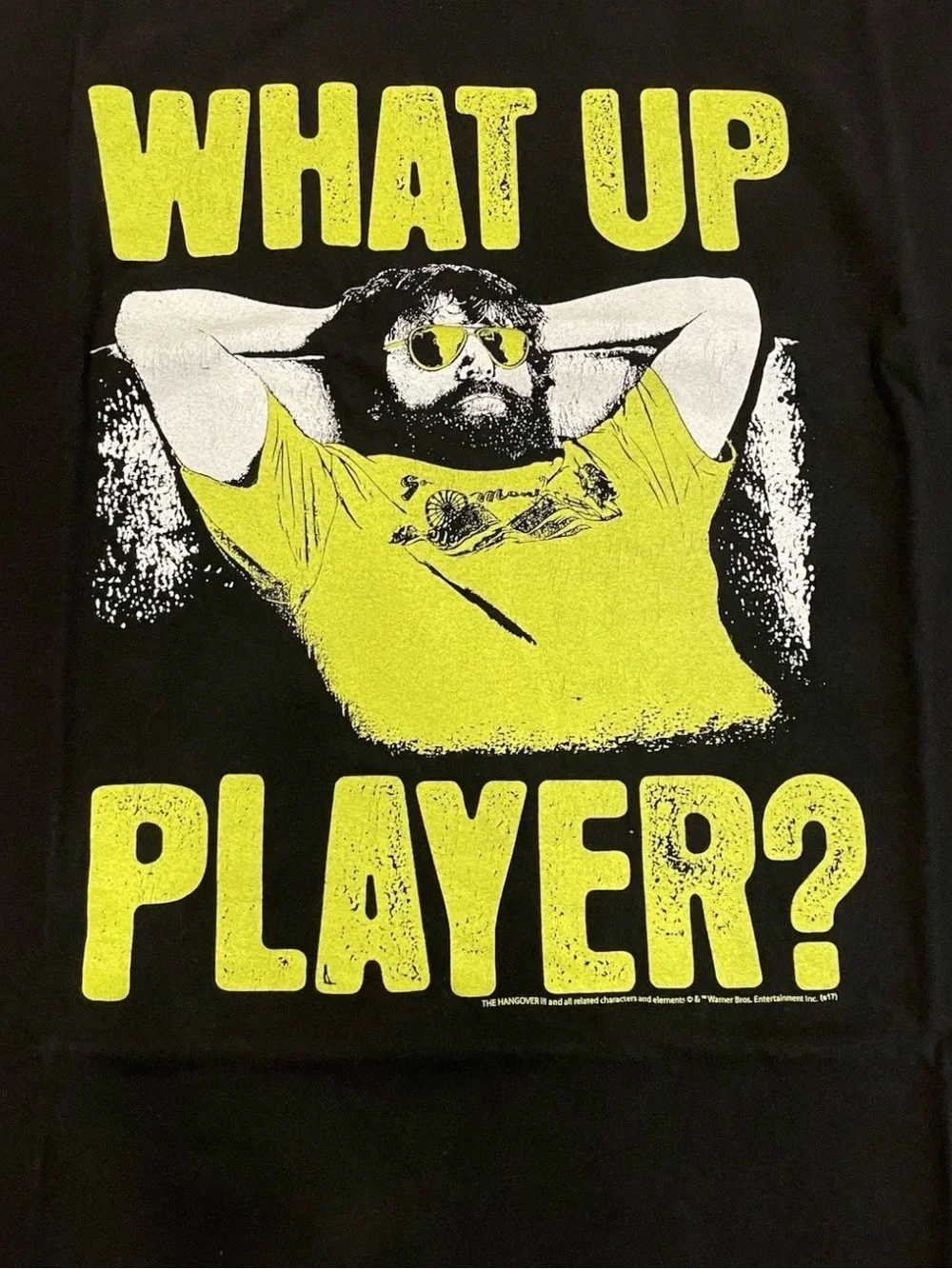 The Hangover 3 T-shirt What Up Player Size XL Movie Promo Merch Galifinakis - Picture 2 of 6